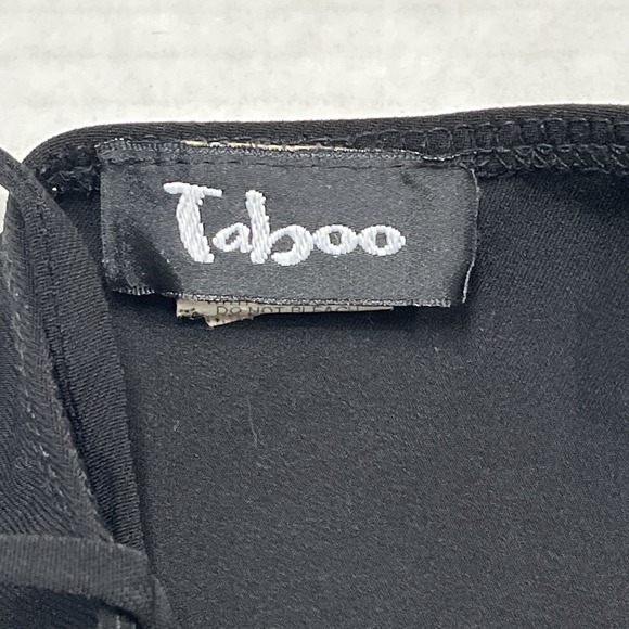 Vintage Taboo Y2K Dress M Black Babydoll Ruched Sequin Asymmetrical Mesh Fairy - Picture 12 of 13